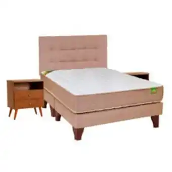 Colchones Celta Cama europea bamboo king + set aragón beige + 2 almohadas visco regalo oferta