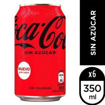 Santa Isabel Pack 6 un. bebida coca-cola sin azúcar 350 ml oferta