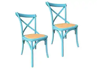 Pack 2 sillas de comedor retro azul