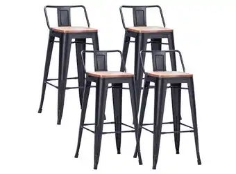 Ripley Pack 4 pisos de bar tolix asiento de madera negro oferta