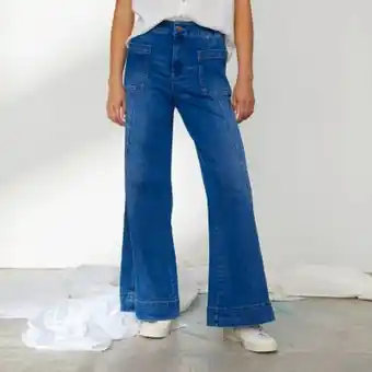 Falabella Jeans wide leg tiro alto mujer oferta