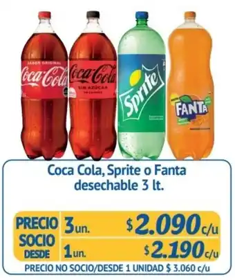 Alvi Coca-Cola, Sprite o Fanta desechable 3 x 3lt oferta