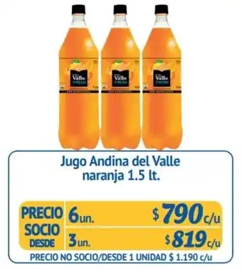 Alvi Jugo Andina del Valle naranja 6 x 1.5lt oferta