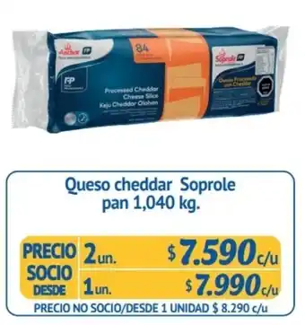 Alvi Queso Cheddar Soprole pan 2 un x 1,040kg oferta