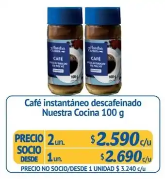 Alvi Café Instantáneo Descafeinado Nuestra Cocina 2 un x 100g oferta