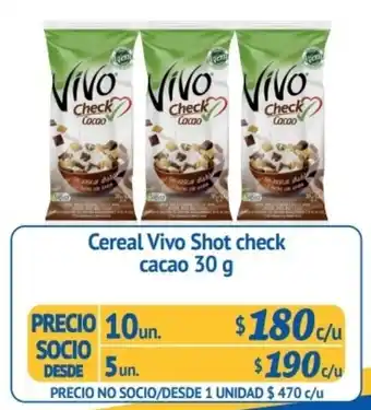 Alvi Cereal Vivo Shot check cacao 10 un x 30g oferta