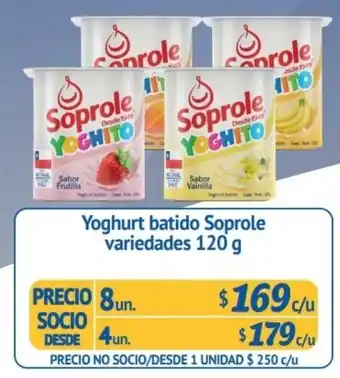 Alvi Yoghurt batido Soprole variedades 8 un x 120g oferta