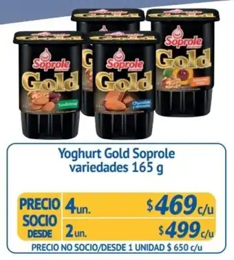 Alvi Yoghurt Gold Soprole variedades 4 un x 165g oferta