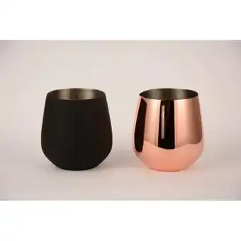 Set 2 vasos vino cobre/negro vita lugano
