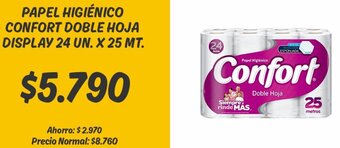 Mayorista 10 Papel Higiénico Confort Doble Hoja Display 24UN x 25mt oferta