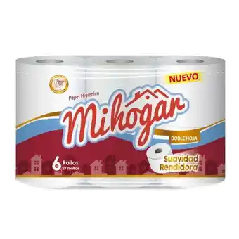 Papel higiénico mi hogar doble hoja 6 rollos 27 mts
