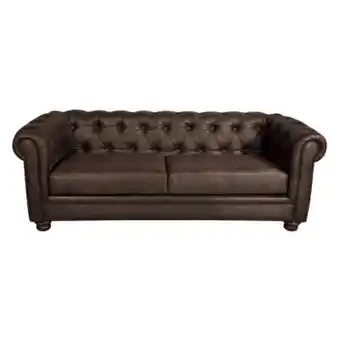 Falabella Sofá florencia 3c cuero marron oferta