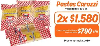 Mayorista 10 Pastas Carozzi 2x400g oferta