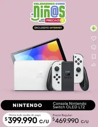 Tottus Consola Nintendo Switch OLED LT2 oferta