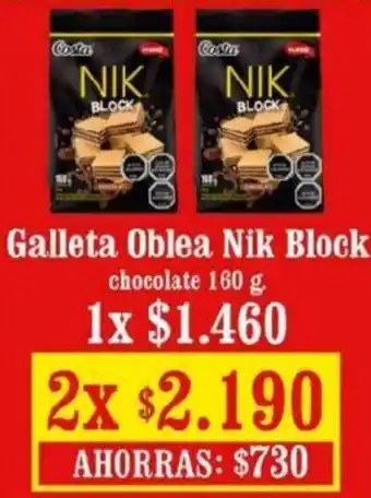 Unimarc Galleta Oblea Nik Block 2x160g oferta