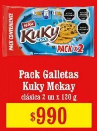 Unimarc Pack Galletas Kuky McKay 2 un x 120g oferta