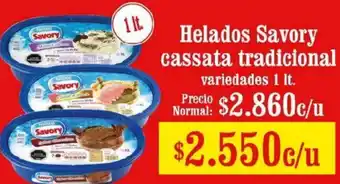 Unimarc Helados Savory Cassata Tradicional 1lt oferta
