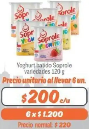 Mayorista 10 Yoghurt Batido Soprole 120g oferta