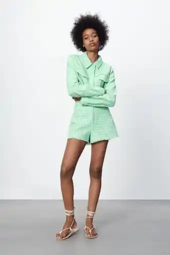 Zara Shorts estructura cuadro vichy oferta
