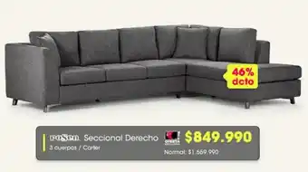 Abcdin roSen Seccional Derecho 3 cuerpos / Carter oferta