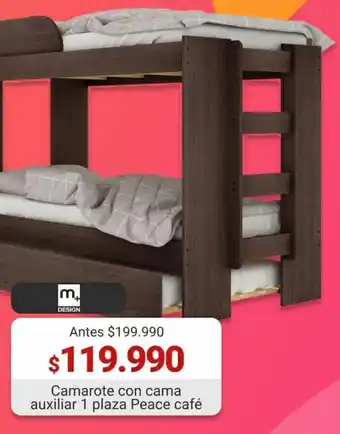 Easy M+ Design Camarote con cama auxiliar 1 plaza Peace café oferta