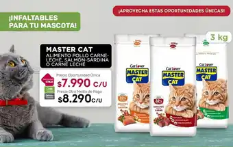 Tottus MASTER CAT Alimento Pollo Carne-Leche, Salmon-Sardina o Carne Leche oferta
