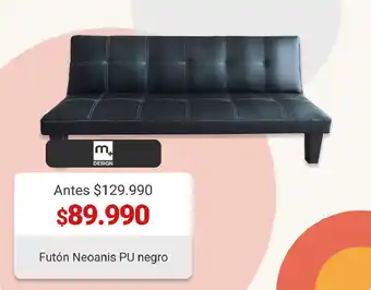 Easy M+ Design Futón Neoanis PU negro oferta