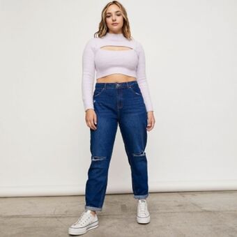 Falabella Jeans mom tiro alto mujer oferta