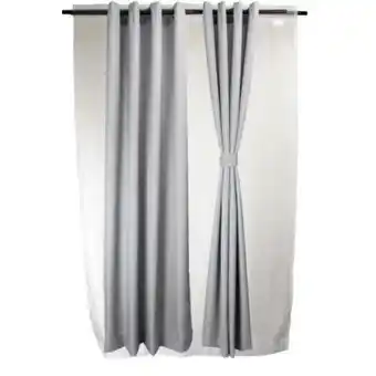 Falabella Set cortinas bárbara 8 piezas gris claro 225x140cm oferta
