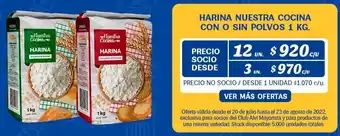 Alvi Harina Nuestra Cocina con o Sin Polvos 3un. x 1kg oferta