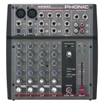 Mixer phonic am220 2 canales mono - 2 canales estéreo