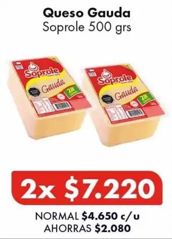 Super Bodega a Cuenta Queso Gauda Soprole 2 x 500g oferta