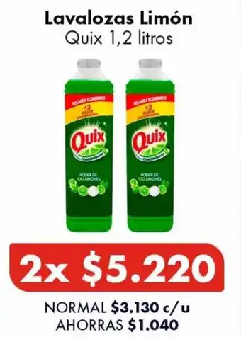 Super Bodega a Cuenta Lavalozas Limón Quix 2 x 1,2 litros oferta