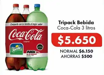 Super Bodega a Cuenta Tripack Bebida Coca-Cola 3 litros oferta