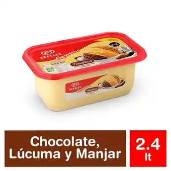 Santa Isabel Helado trisabor chocolate lúcuma y manjar 2.4 l oferta
