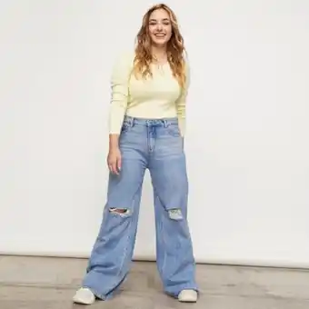 Falabella Jeans wide leg noemi tiro alto mujer oferta