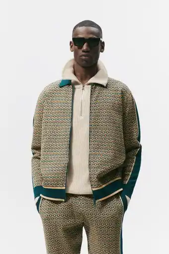 Zara Chaqueta jacquard geométrico oferta