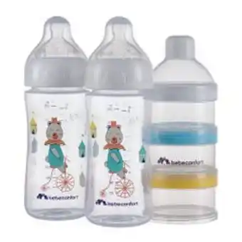 Abcdin Set 2 mamaderas 270 ml bebe confort + dispensador de leche oferta