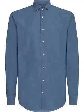 Camisa flex chambray azul tommy hilfiger m2