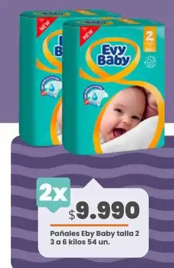 Cugat Pañales Evy Baby T2 2 x 54un oferta