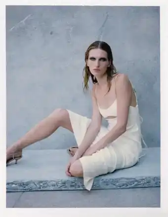 Zara Vestido con lino cut out oferta