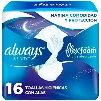 Toallas higiénicas infinity nocturna 16 un