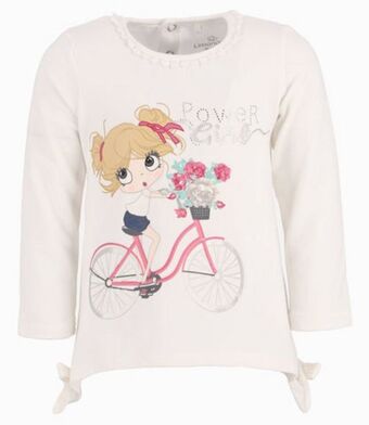 Limonada Polera con lazos laterales niña algodón crudo limonada oferta