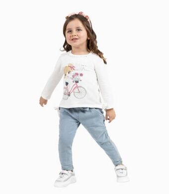 Limonada Polera con lazos laterales bebé niña algodón crudo limonada oferta