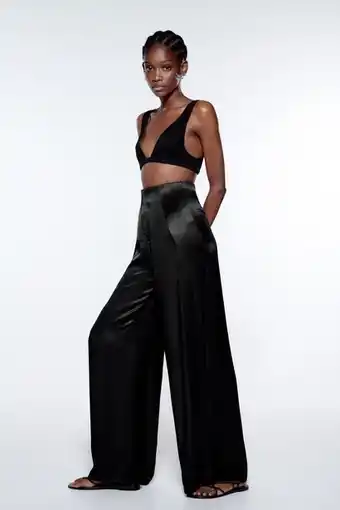 Zara Pantalón full length satinado oferta