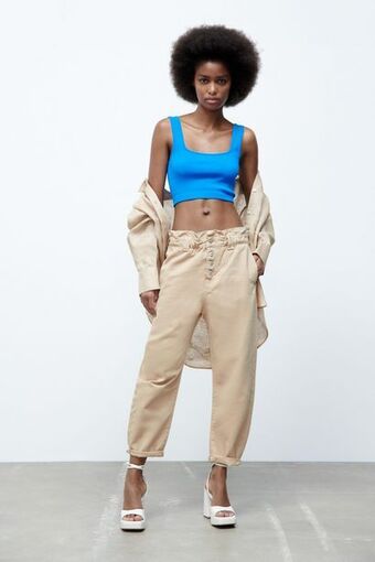 Zara Jeans z1975 baggy paperbag oferta