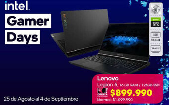 Abcdin Lenovo Legion 5, 16GB Ram/ 128GB SSD oferta