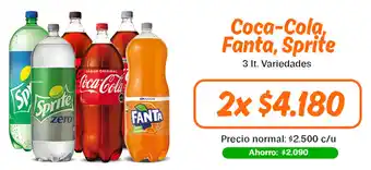 Mayorista 10 Coca-Cola, Fanta, Sprite 2 x 3lt oferta