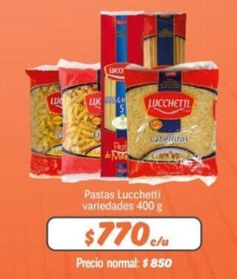 Mayorista 10 Pastas Lucchetti variedades 400g oferta