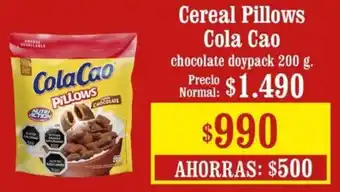 Unimarc Cereal Pillows Cola Cao 200g oferta